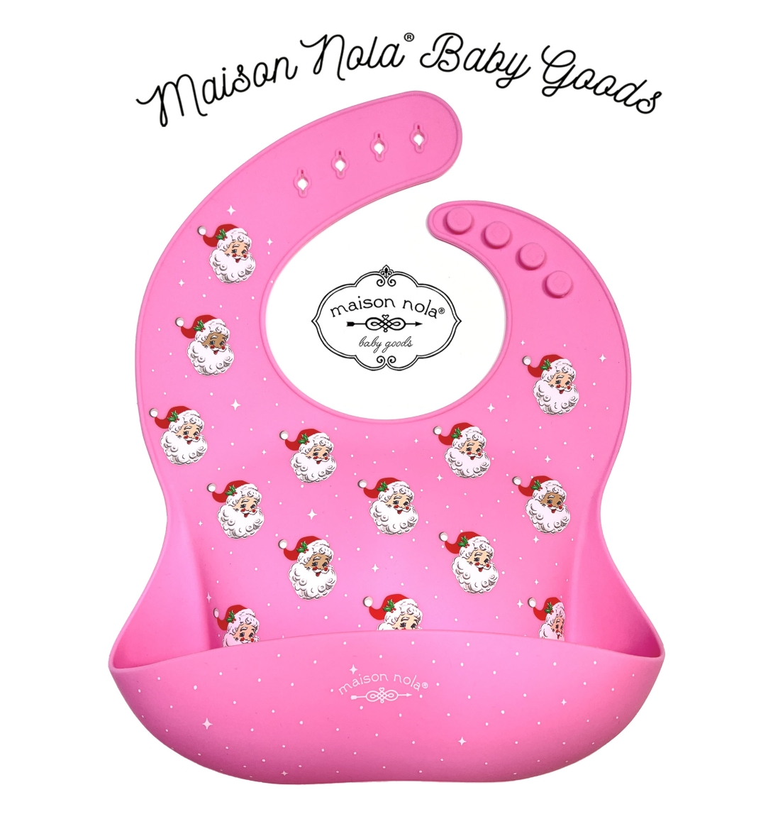 Bright pink Santa bib