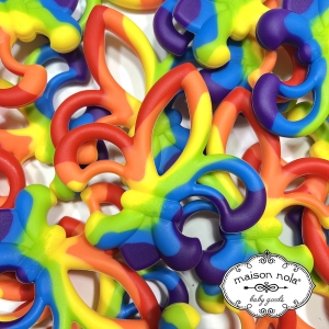 rainbow fleur de lis teether