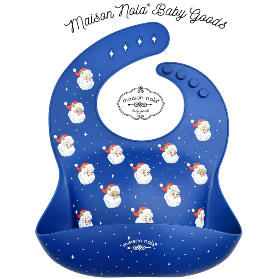 Navy Santa bib