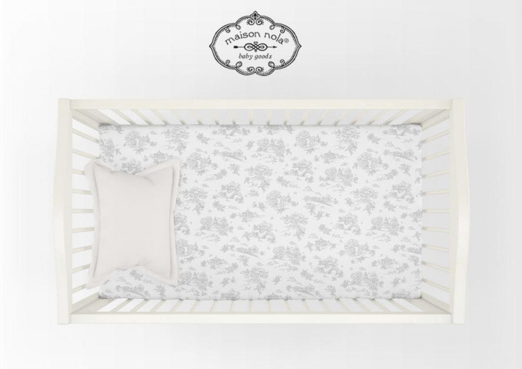 Toile store crib bedding